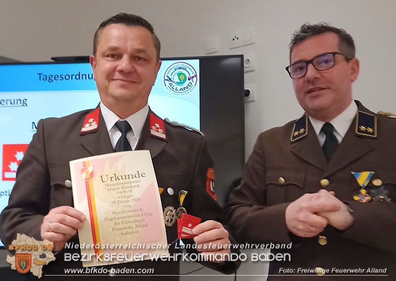 20260130_Jahreshauptversammlung und Neues Kommando bei der FF Alland gewählt Foto: FF Alland 20260130_Jahreshauptversammlung und Neues Kommando bei der FF Alland gewählt Foto: FF Alland